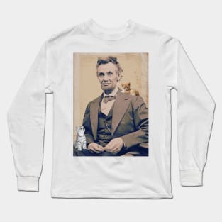Lincoln and His Kitties Long Sleeve T-Shirt